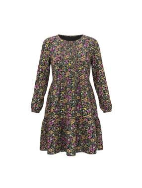 Gap Kids Girls Tiered Long Sleeve Dress Size Large 10-11 Navy Pink Floral Cotton